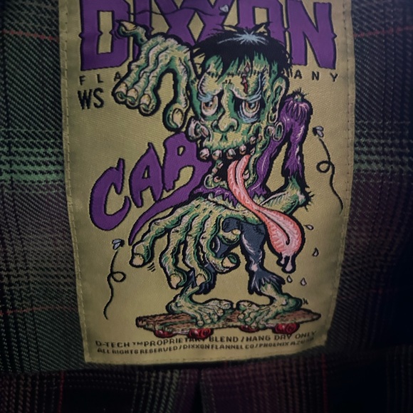 DIXXON Plaid Button Down Flannel - Green and Purple - Picture 2 of 2